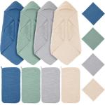 Breling 12 Pcs Muslin Hooded Baby Bath Towel, Hand Towels and Washcloth Set, 36"x 36" Cotton Newborn Bath Towel Cotton Absorbent Blanket Unisex Newborn Gift Essentials for Girl Boy (Blue Series)