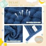 Breling 12 Pcs Muslin Hooded Baby Bath Towel, Hand Towels and Washcloth Set, 36"x 36" Cotton Newborn Bath Towel Cotton Absorbent Blanket Unisex Newborn Gift Essentials for Girl Boy (Blue Series)