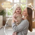 Breling 12 Pcs Muslin Hooded Baby Bath Towel, Hand Towels and Washcloth Set, 36"x 36" Cotton Newborn Bath Towel Cotton Absorbent Blanket Unisex Newborn Gift Essentials for Girl Boy (Blue Series)