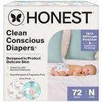The Honest Company Comfort Dry Disposable Diapers for Sensitive Skin, Hypoallergenic, Above It All + All The Alpacas, Club Box Size Newborn 72 Count