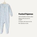 Amazon Essentials x Sofia Grainge Unisex Babies' Snug-Fit Cotton Footed Pajamas, Pack of 2, Light Blue Geese, 18 Months