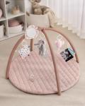 Blissful Diary Baby Play Gym Mat, Tummy Time Activity Mat with 6 Detachable Toys for Skill Development, Baby Essentials Gift, Soft Pink
