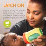 Boon Nursh Bottles - Silicone Baby Bottles Help Ease Colic Symptoms - Reusable Food-Grade Silicone Pouches with Polypropylene Shell - Medium Flow - 8 Oz - Color Block