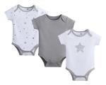 American Baby Company Unisex 3-Pack 100% Cotton Short Sleeve Bodysuit, 3-6 Months
