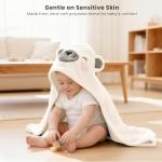 Konssy 2-Pack Hooded Baby Towels, 32" × 32" Soft & Absorbent Plush Fleece, Cute Animal Hood, Baby Bath Towels for Newborns & Toddlers, Boys & Girls