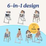 Graco DuoDiner DLX 6-in-1 Convertible High Chair, Infant to Toddler Booster & Youth Stool, Adjustable Height & Recline, Easy Clean Tray Insert, Arlo