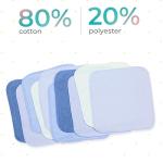 Spasilk Washcloth Wipes Set for Newborn Boys and Girls, Soft Terry Washcloth Set, Pack of 10, Blue