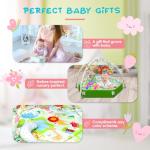 lulunemo Baby Play Mat,Tummy Time Mat with 6 Detachable Toys-Activity Gym for Visual, Auditory & Motor Development-Washable Baby Activity Mat for 0-12 Month Infants(Animal Theme)