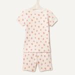 Amazon Essentials x Sofia Grainge Baby Girls' Mommy and Me Short Sleeve Pajama Set, Peach Strawberry Toss, 12 Months