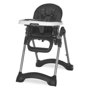 Dream On Me Solid Times High Chair for Babies and Toddlers in Black, Multiple Recline and Height Positions, Lightweight Portable Baby High Chair, 5 point Safety Harness, Easy to Clean Surface