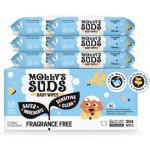 Molly's Suds Sensitive Clean Baby Wipes | 99% Water, Plant-Based, Fragrance Free | 384 Total Wipes (6 Flip-Top Packs)