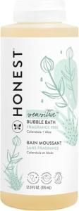 The Honest Company Foaming Bubble Bath Gentle for Baby, Naturally Derived, Tear-free, Hypoallergenic, Fragrance Free, Sensitive, 12 fl oz