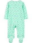 Simple Joys by Carter's Baby Girl's 3-Pack Sleep and Play Sleepwear, pink floral, blue floral, navy dot, 0-3 Months