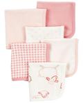 Carter's 6-Pack Washcloths (Pink/Ivory)