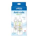 Dr. Brown's Natural Flow Anti-Colic Options+ Narrow Baby Bottle, Goat and Squirrel, 8 oz/250 mL, with Level 1 Slow Flow Nipple, BPA Free, 0m+, 2-Pack