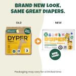 DYPER - Baby Diapers Size 3 (28 Count) - Plant Based Disposable Diapers for Day and Overnight Premium Leak Protection, Skin-Friendly Comfort with Soft Size 3 Diapers (16-28 lbs)