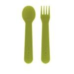 Nuby Toddler Utensils with Travel Case - Self-Feeding Fork & Spoon Set for Kids - Easy-to-Hold Training Utensils with Rounded Safe Edges for Independent Mealtime - Dinosaurs