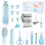 OTTOLIVES Baby Healthcare and Grooming Kit, 24 in 1 Baby Electric Nail Trimmer Set Newborn Nursery Health Care Set for Newborn Infant Toddlers Baby Boys Girls Kids Haircut Tools (0-3 Years+) (Blue)