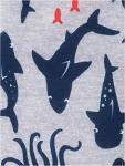 Simple Joys by Carter's Baby Boy's 3-Pack Loose Fit Flame Resistant Polyester Footed Pajamas Sleepwear, iguana/sea Creatures/shark, 18 Months
