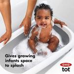 OXO TOT Splash & Store Bathtub | Baby Bathtub | Newborn Baby Essentials | for Keeping Bathtime Secure & Tidy | 0-18 Months | Tub Folds Flat for Compact Storage