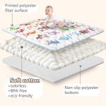 Beavtaens Baby Play Mat, 50x50 Playpen Mat with Super Soft Touch, Activity Mats with Upgraded Anti-Slip Bottom, Machine Washable Crawling Mats for Floor & Picnic (Animal Alphabets)