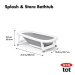 OXO TOT Splash & Store Bathtub | Baby Bathtub | Newborn Baby Essentials | for Keeping Bathtime Secure & Tidy | 0-18 Months | Tub Folds Flat for Compact Storage