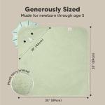 KeaBabies Hooded Baby Towel for Newborn - Viscose Derived from Bamboo Large Baby Bath Towels with Hood for Boys, Girls, Toddler, Extra Absorbent & Soft Newborn Bath Essentials (Triceratops, Regular)