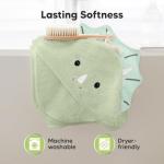 KeaBabies Hooded Baby Towel for Newborn - Viscose Derived from Bamboo Large Baby Bath Towels with Hood for Boys, Girls, Toddler, Extra Absorbent & Soft Newborn Bath Essentials (Triceratops, Regular)