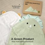 KeaBabies Hooded Baby Towel for Newborn - Viscose Derived from Bamboo Large Baby Bath Towels with Hood for Boys, Girls, Toddler, Extra Absorbent & Soft Newborn Bath Essentials (Triceratops, Regular)