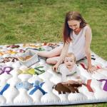 Beavtaens Baby Play Mat, 50x50 Playpen Mat with Super Soft Touch, Activity Mats with Upgraded Anti-Slip Bottom, Machine Washable Crawling Mats for Floor & Picnic (Animal Alphabets)