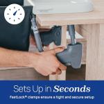 Chicco FastLock Go Hook-On High Chair with Carry Bag, Portable High Chair for Babies and Toddlers, Sets up in Seconds, Moss/Green