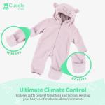 Cuddle Club Fleece Baby Bunting Bodysuit – Infant One Piece Kids Hooded Romper Outerwear Toddler Jacket