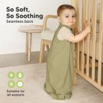 2-Pack Organic Baby Sleep Sacks, 100% Cotton - Soft & Breathable 0.5TOG Baby Wearable Blanket, Toddler Sleeping Sack 6-18 Months, Easy to Wear Transitional Swaddles for Newborns, Infants (Avocado, M)