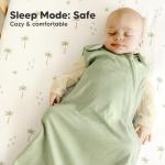 2-Pack Organic Baby Sleep Sacks, 100% Cotton - Soft & Breathable 0.5TOG Baby Wearable Blanket, Toddler Sleeping Sack 6-18 Months, Easy to Wear Transitional Swaddles for Newborns, Infants (Avocado, M)