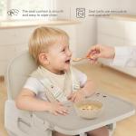 Obee Odee 3-in-1 Portable Baby High Chair for Babies and Toddlers, Convertible Easy Clean Infant Foldable Highchair with Adjustable Legs & Dishwasher Safe Tray, Beige