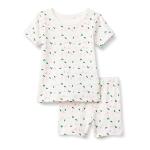 Amazon Essentials x Sofia Grainge Baby Girls' Mommy and Me Short Sleeve Pajama Set, Pale Pink Cherries, 3-6 Months
