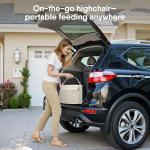 Obee Odee 3-in-1 Portable Baby High Chair for Babies and Toddlers, Convertible Easy Clean Infant Foldable Highchair with Adjustable Legs & Dishwasher Safe Tray, Beige