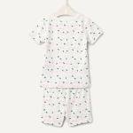 Amazon Essentials x Sofia Grainge Baby Girls' Mommy and Me Short Sleeve Pajama Set, Pale Pink Cherries, 3-6 Months