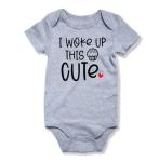 Baby Onesie Infant Reveal Bodysuits Newborn Jumpsuits Funny Letter 3D Printed I Wake Up This Cute Baby Shower Boho Clothes Crewneck Rompers Pregnancy Announcement 0-3M