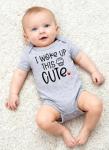 Baby Onesie Infant Reveal Bodysuits Newborn Jumpsuits Funny Letter 3D Printed I Wake Up This Cute Baby Shower Boho Clothes Crewneck Rompers Pregnancy Announcement 0-3M
