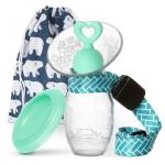 Bumblebee Manual Breast Pump with Breastfeeding Milk Saver Stopper& Lid in Gift Box Food Grade Silicone BPA PVC and Phthalate Free 3.04oz/90ml