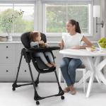 Little Folks by Delta Children 2-in-1 SlimFold High Chair for Babies and Toddlers, Black