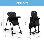 Little Folks by Delta Children 2-in-1 SlimFold High Chair for Babies and Toddlers, Black