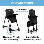 Little Folks by Delta Children 2-in-1 SlimFold High Chair for Babies and Toddlers, Black