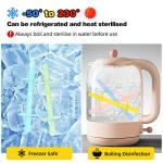 Fu Store Hollow Teether Tube Chew Straw Toy for Infant Toddlers Silicone Tubes Teething Toys for Babies 3-12 Months BPA Free/Freezable/Dishwasher and Refrigerator Safe (5 Pack)