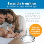 Dr. Brown’s Natural Flow® Anti-Colic Options+™ Wide-Neck Baby Bottles 5 oz/150 mL, with Level 1 Slow Flow Nipple, 4 Pack, 0m+