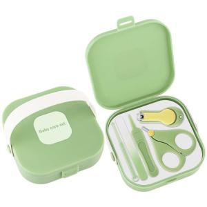 Baby Nail Care Set, 5 in 1 Baby Nail File Clippers Infant Grooming Kit Manicure Set for Newborn, Infant, Toddler, and Kids, Green