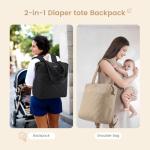 LOVEVOOK Diaper Bag Backpack,Diaper Bag Tote for Mom Dad with Changing Pad,Insulated Pockets, Convertible Lightweight Mom Backpack with Pacifier Case（Black）