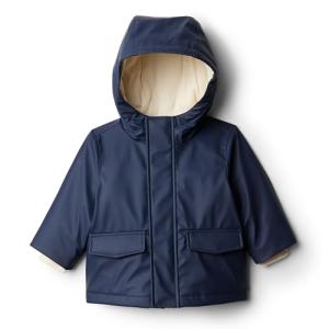 Amazon Essentials Baby Boys' Water-Repellent Rain Jacket with Quilted Lining, Navy, 6-9 Months