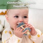 haakaa Silicone Baby Teether Toys,Nipple-Shaped End for Gum Massage,360° Baby Toothbrush Head for Self-Brushing Training,Easy to Grip - Sky Blue